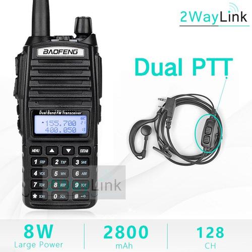 BaoFeng UV-82 talkie-walkie 8 watts U/V Baofeng UV 82 casque talkie-walkie 10 KM Baofeng 8 W Radios baofeng uv 9r radio jambon 10 KM