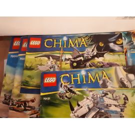 Lot LEGO chima comprenant le chateau le vehicule rhino et vaisseau chauve souris