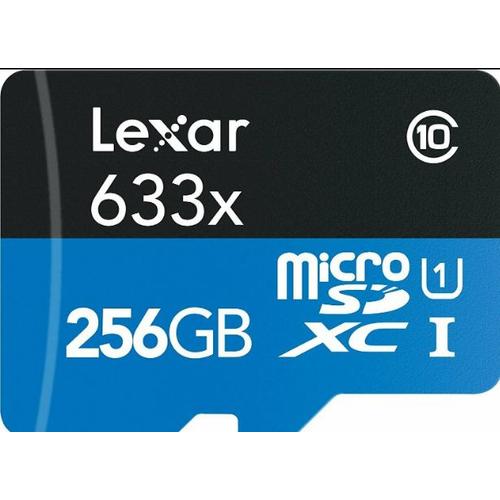 Cartes mémoire lexar high-performance 633x 256Go MicroSD sdxc class 10 UHS-I U3 A2 carte mémoire micro sd 95Mo/s