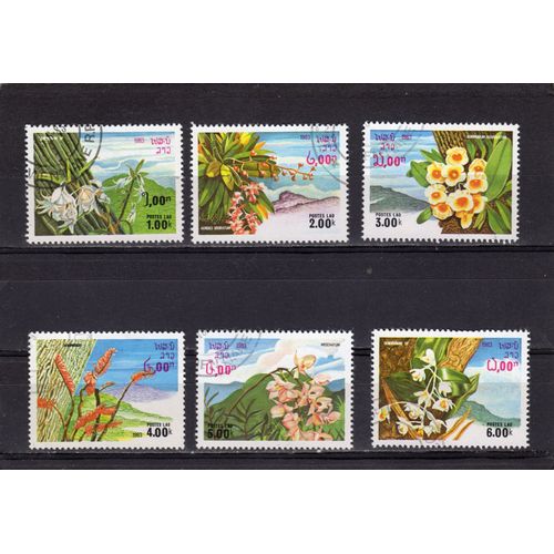 Timbres-Poste Du Laos (Fleurs Sauvages)