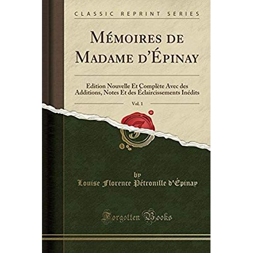 D'épinay, L: Mémoires De Madame D'épinay, Vol. 1