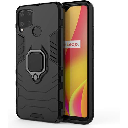 Coque Pour Realme Narzo 30a/Realme 7i Heavy Duty Tpu+Pc Ultra Mince Téléphone Case Support Pratique Étui De Protection Antidérapant Coque Noir