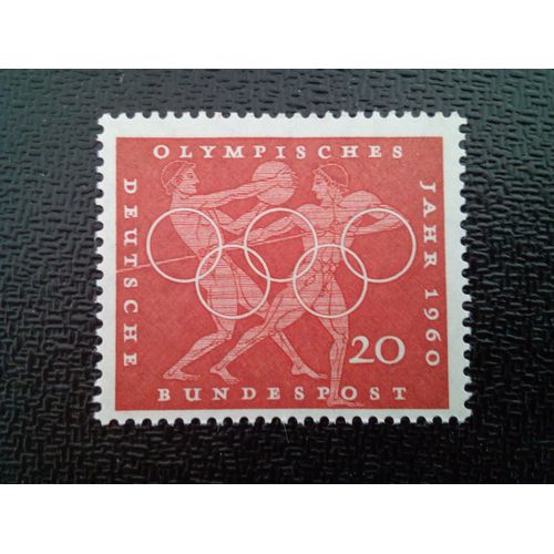 Timbre Allemagne / Rfa Yt 207 Lancer Du Disque Et Du Javelot, Peintures De Vases Grecs, Bagues Olympiques 1960 ( 11812 )