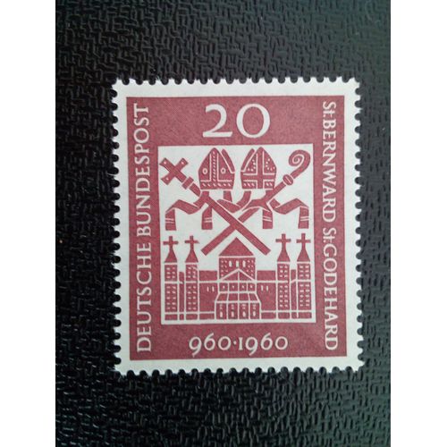Timbre Allemagne / Rfa Yt 209 Evêques St. Bernward Et St. Godehard, Hildesheim 1960 ( 11812 )
