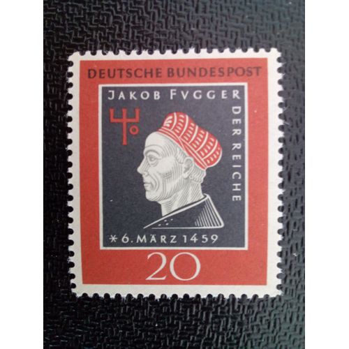 Timbre Allemagne / Rfa Yt 178 500ème Anniversaire De Fugger, Jakob 1959 ( 11812 )