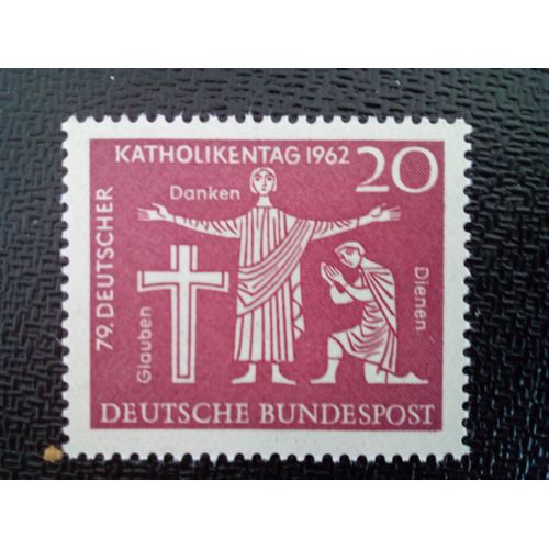 Timbre Allemagne / Rfa Yt 253 Croix Et Deux Fidèles 1962 ( 11812 )