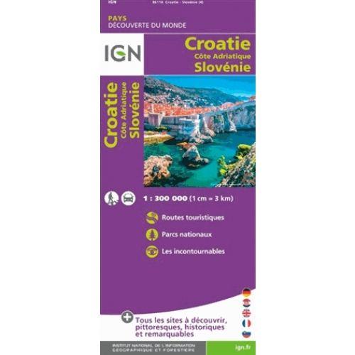 Carte Ign Croatie Côte Adriatique Slovénie
