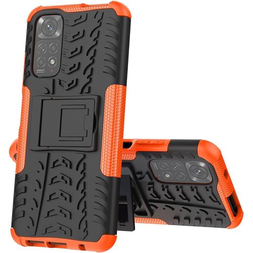 Coque Pour Redmi Note 11 11s Protection Militaire Shockabsorption Et Antirayures Amovible 2 En 1 Coque De Xiaomi Redmi Note 11 11s. Hyun Orange