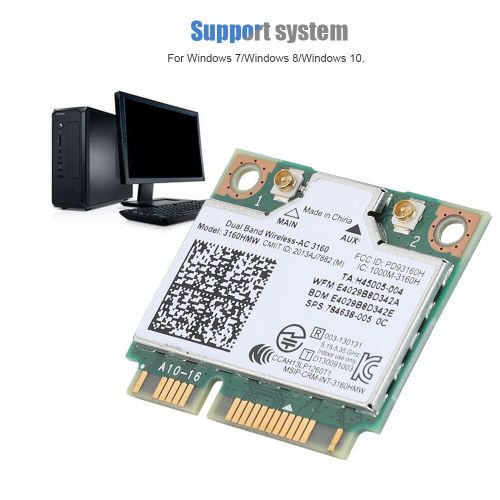 Pour Intel 3160HMW carte Wi-Fi sans fil Mini Pcie Bluetooth 4.0 carte réseau double bande