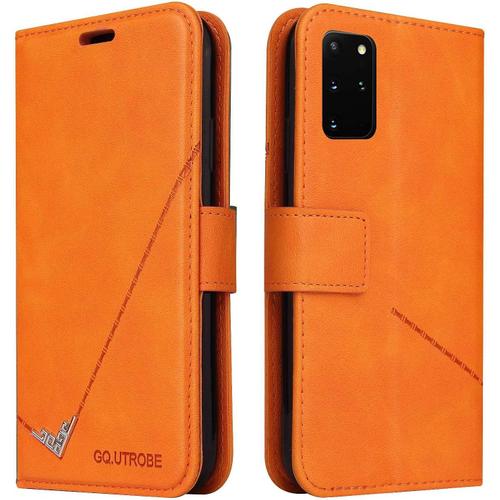 Coque Pour Huawei P40 Ultra Mince Cuir Retourner Etui Magnétique Portefeuille Etui Avec Fente Carte Stand Antichoc Coque Pour Huawei P40 Orange