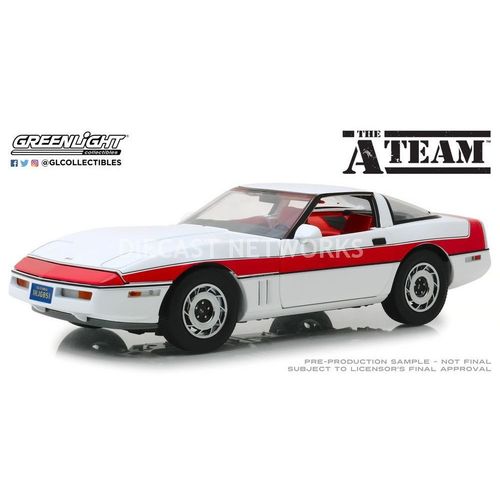 Greenlight Collectibles - 1/18 - Chevrolet Corvette C4 Coupe - A Team - 1984 - 13532-Greenlight