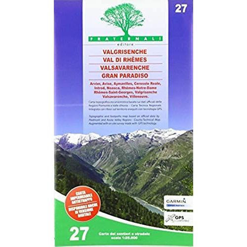 Carta N. 27. Valgrisenche, Val Di Rhêmes, Valsavaranche, Gran Paradiso. 1:25.000