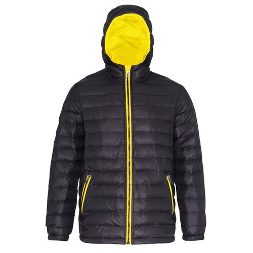 Doudoune Matelass?E Manches Longues Pour Homme - Ts016 - Noir Et Citron