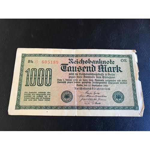 Billet 1000 Mark Allemagne 1922