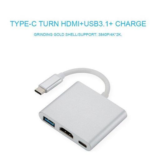 USB C HDMI Usbc vers Hdmi 3.1 adaptateur type-c aluminium pour ordinateur convertisseur adaptateur Type c vers hdmi HDMI/USB 3.0/Type C