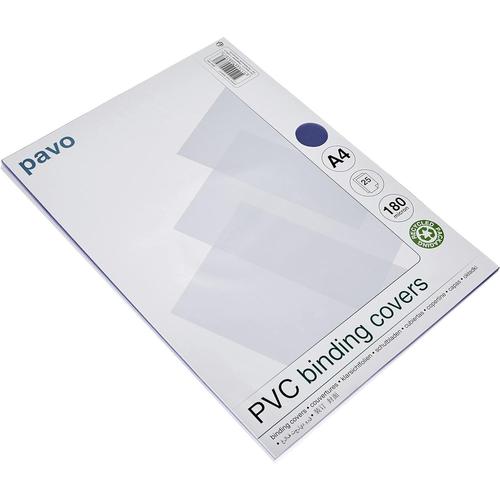 Pavo Lot De 25 Plats De Couverture Reliure A4 Pvc Transparent, 0,18 Mm