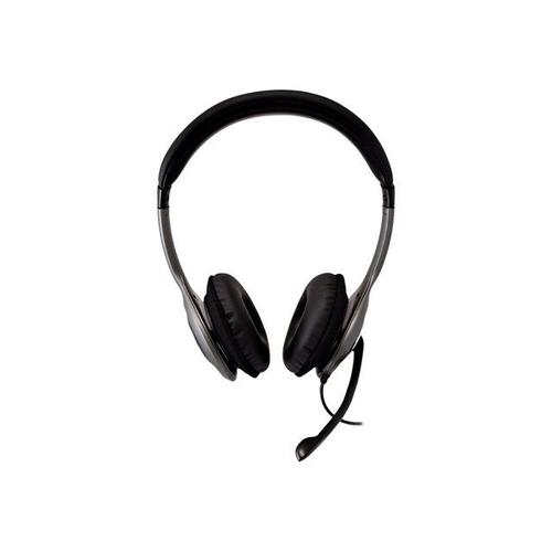 V7 HU521-2EP - Micro-casque - sur-oreille - filaire - USB - noir