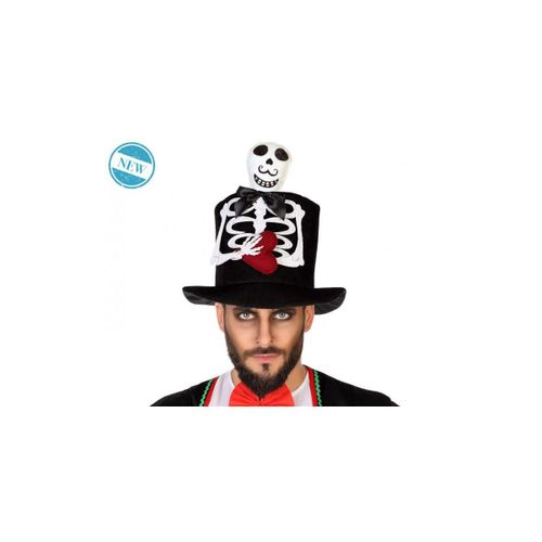 Chapeau Haut De Forme Halloween Avec Squelette
