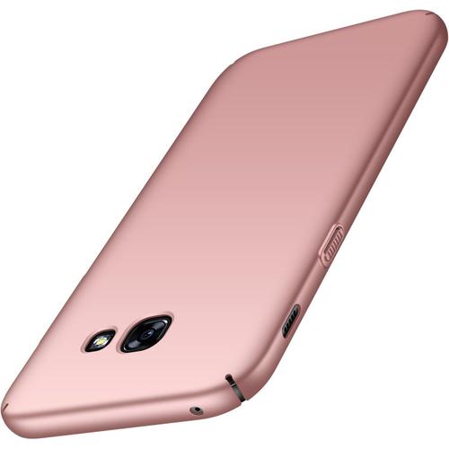 Coque Samsung Galaxy A3 2017 Serie Mat Resilient Conception Ultra Mince Et Absorption Des Chocs Coque Pour Samsung Galaxy A3 2017 Or Rose Lisse