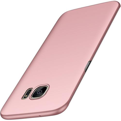 Coque Samsung Galaxy S7 Edge Serie Mat Resilient Conception Ultra Mince Et Absorption Des Chocs Coque Pour Samsung Galaxy S7 Edge Or Rose Lisse