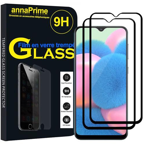 Lot / Pack De 2 Films Verre Trempé Pour Samsung Galaxy A30s 6.4" De Protection D'écran - Couleur Noir