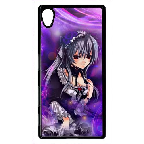 Coque Xperia Z5 - Manga Fille Violet - Noir