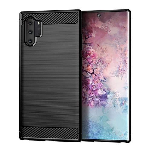 Coque Brossée Noire Samsung Galaxy Note 10 Plus (Note 10+) Carbon Fiber Antichoc - Accessoires Pochette Case