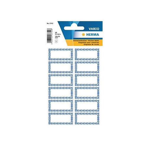 Herma Etiquettes De Cuisine Bord Bleu, 42 X 20 Mm, 4x12 Etiq.