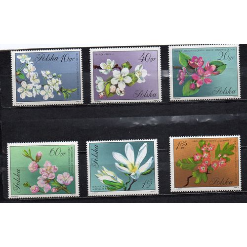 Pologne- Série De 10 Timbres Neufs Fleurs