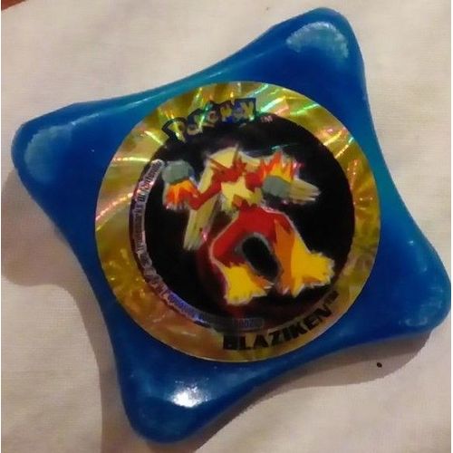 Waps Laser Année 2003 Pokemon N° 15 = Blaziken, Au Contours Bleu Clair , Image Brillante, Rareté
