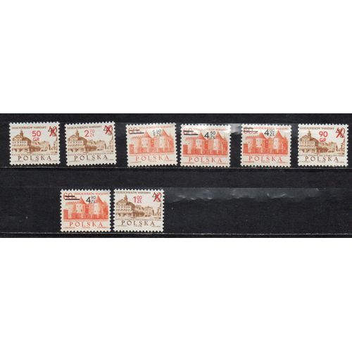 Pologne- Série De 8 Timbres Neufs Avec Surcharge- Emissions Communes