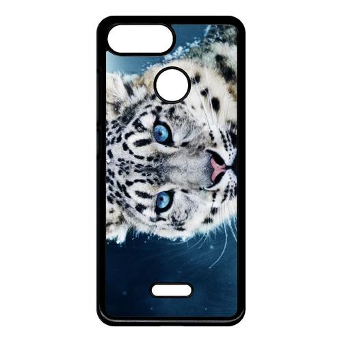 Coque Xiaomi Redmi 6a - Tigre Blanc Yeux Bleus - Noir