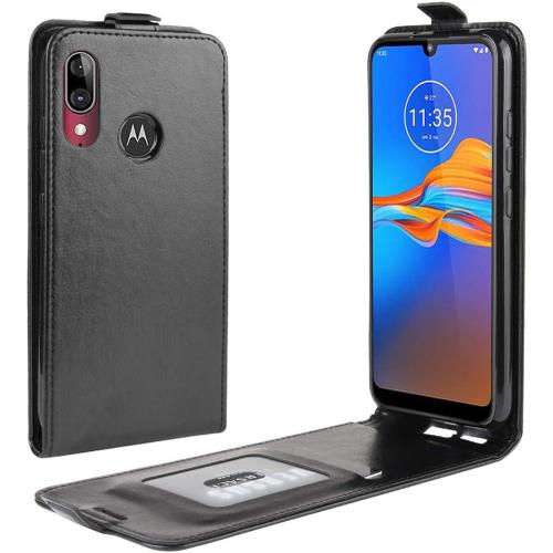 Étui Pour Motorola Moto E6 Plus 6 1 Pouces Pu Cuir Magnétique Portefeuille Conventure En Cuir Up Down Design Fonction Stent Housse Flip Cuir Noir