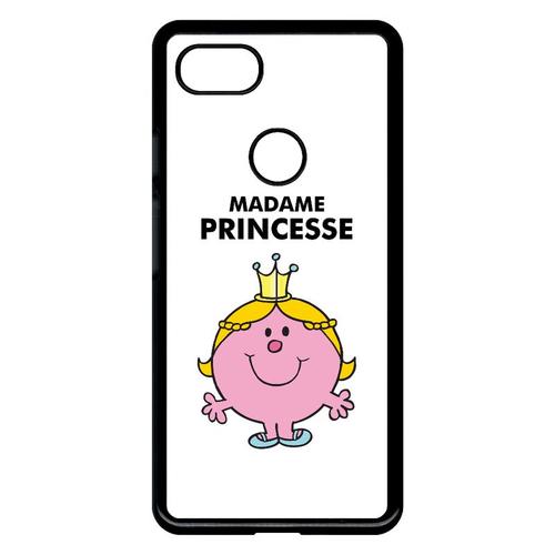 Coque Pour Smartphone - Madame Princesse Blanc - Compatible Avec Google Pixel 3 Xl - Plastique - Bord Noir