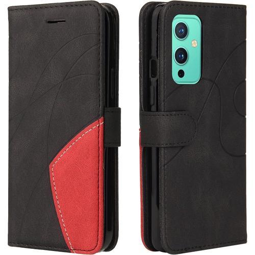 Coque Oneplus 9 Flip Magnétique Protection Case Portefeuille Oneplus 9 Antichoc Housse Étui En Cuir Pu Pour Portefeuille Avec Pour Oneplus 9 Noir