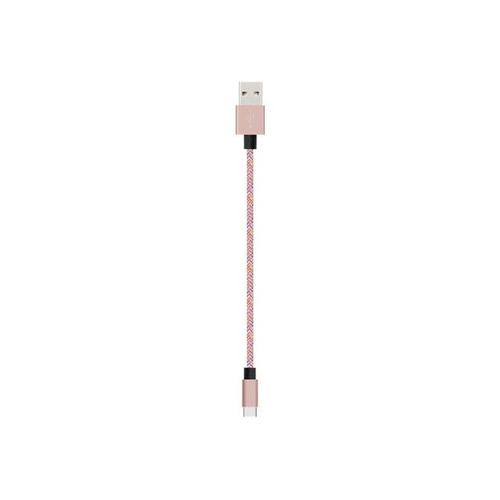 Bigben - Câble USB - USB (M) pour 24 pin USB-C (M) - USB 2.0 - 2 m - rose