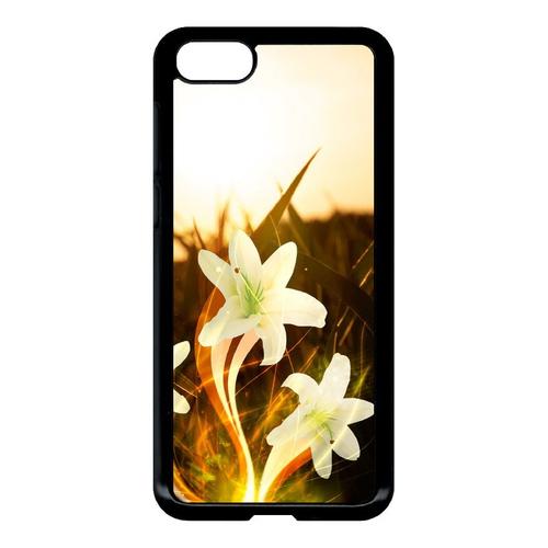 Coque Pour Smartphone - Lys Blanc Illuminé - Compatible Avec Huawei Y5 Prime (2018) - Plastique - Bord Noir