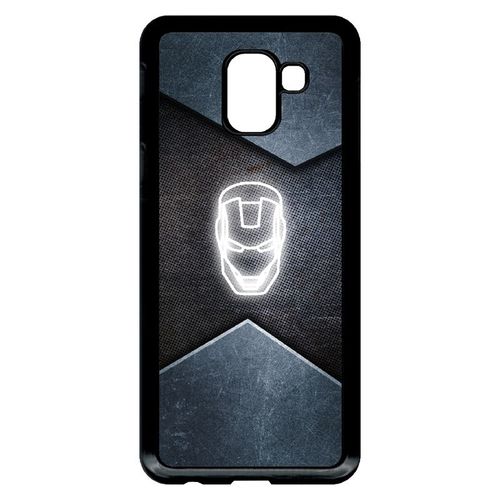 Coque Pour Smartphone - Superhero Iron The Man - Compatible Avec Samsung Galaxy J6 (2018) - Plastique - Bord Noir