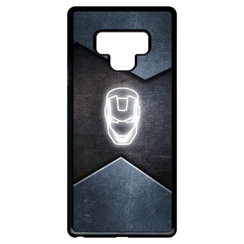Coque Pour Smartphone - Superhero Iron The Man - Compatible Avec Samsung Galaxy Note9 - Plastique - Bord Noir