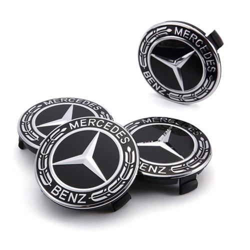 Mercedes Benz 4 pièces 75mm insigne de moyeu de roue capuchon en métal  insigne bleu pour Benz à prix pas cher