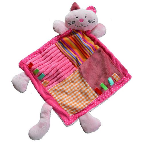 Doudou Chat La Galleria Rose Fuchsia Patchwork