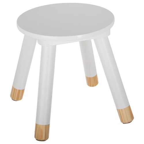 Tabouret Douceur Blanc Pour Enfant En Bois