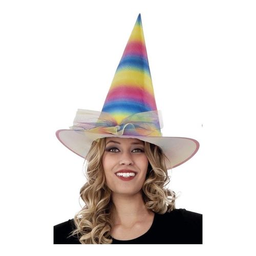 Chapeau De Sorcières Arc-En-Ciel 58 Cm (Taille Unique)