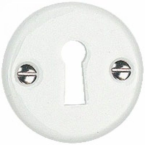 Rosace ronde clé L pour clé simple - porcelaine blanche - 48 mm MÉRIGOUS