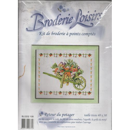 Broderie Loisirs Kit De Broderie A Points Comptes Motif Retour Du Potager Taille 40 X 30