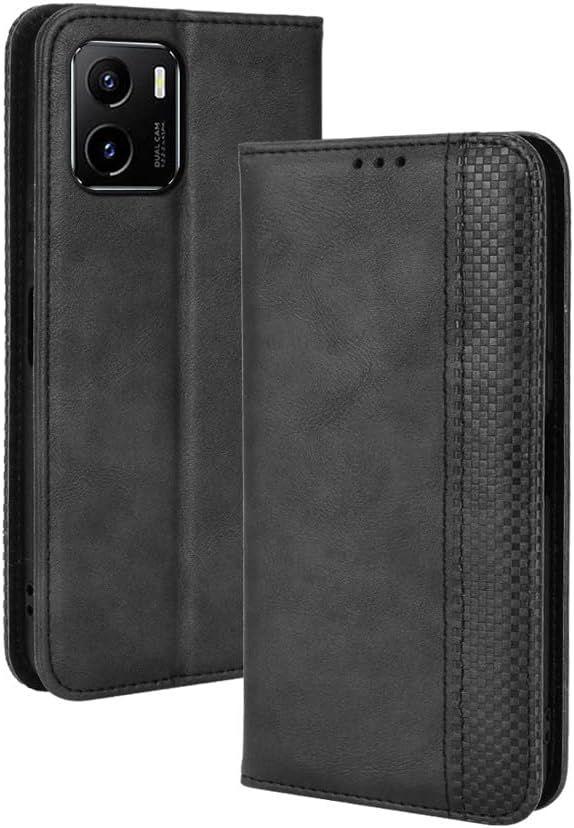 Coque Cuir tui Pour Vivo Y01 Vivo Y15s Housse, Etui Portefe...