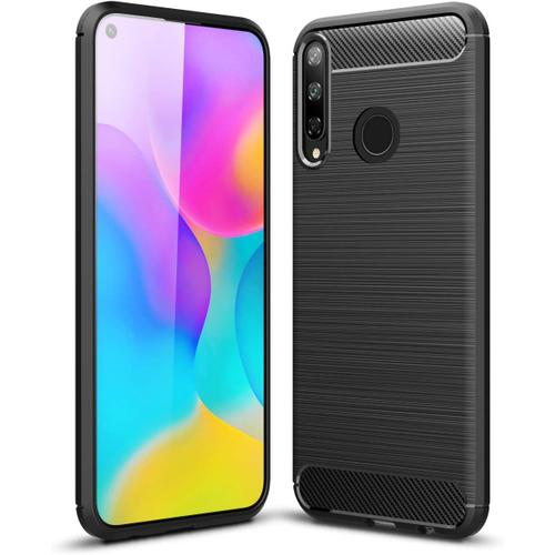 Coque Pour Huawei P40 Lite E, Prémium Fibre De Carbone Ultra-Léger Anti-Chocs Souple Tpu Housse De Protection Pour Huawei P40 Lite E/Y7p. Xw Black