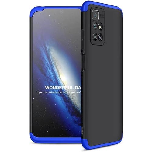 Housse Pour Xiaomi Poco M4 Pro 5g Etui Ultra Mince Antichoc Pc Épissage Trois En Un Protection Coque Rugged Armor Bumper Back Case Cover Bleu Noir