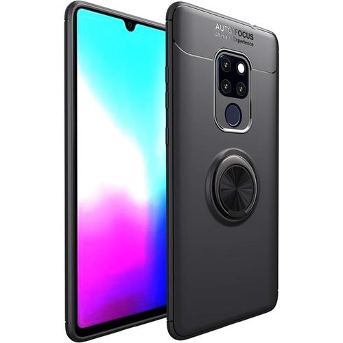 Coque De Protection Fine En Tpu Souple Antichoc Et Antirayures Avec Anneau Rotatif À 360 Degrés Compatible Avec Huawei Mate 20 X. Couleur : Noir