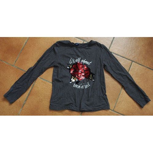 T-Shirt Fille 8 Ans Manches Longues Comme Neuf